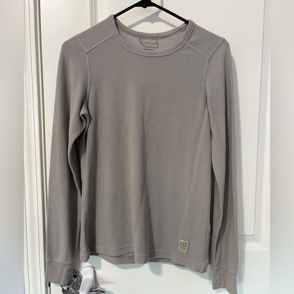 Topo Designs GLOBAL WAFFLE CREW Shirt Size Small